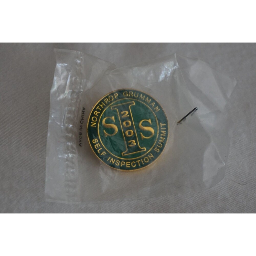 NEW Northrop Grumman Pin Self Inspection Summit 2003 SIS Green Gold Tone Lapel - Picture 2 of 7
